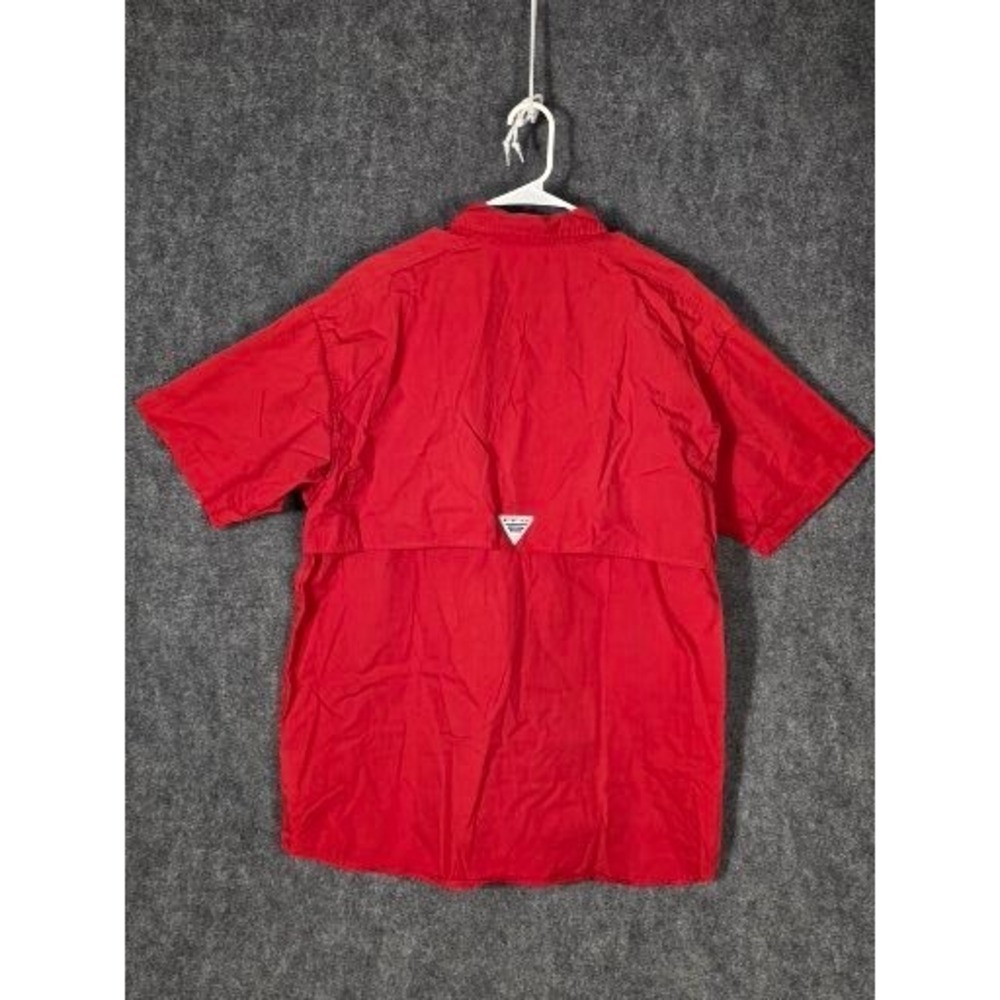Columbia Mens Red Short Sleeve Fishing Shirt vented Back Button Up‎ Sz XL Casual - Picture 2 of 10